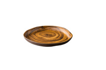 African wood round plate 24x24,5x3 cm